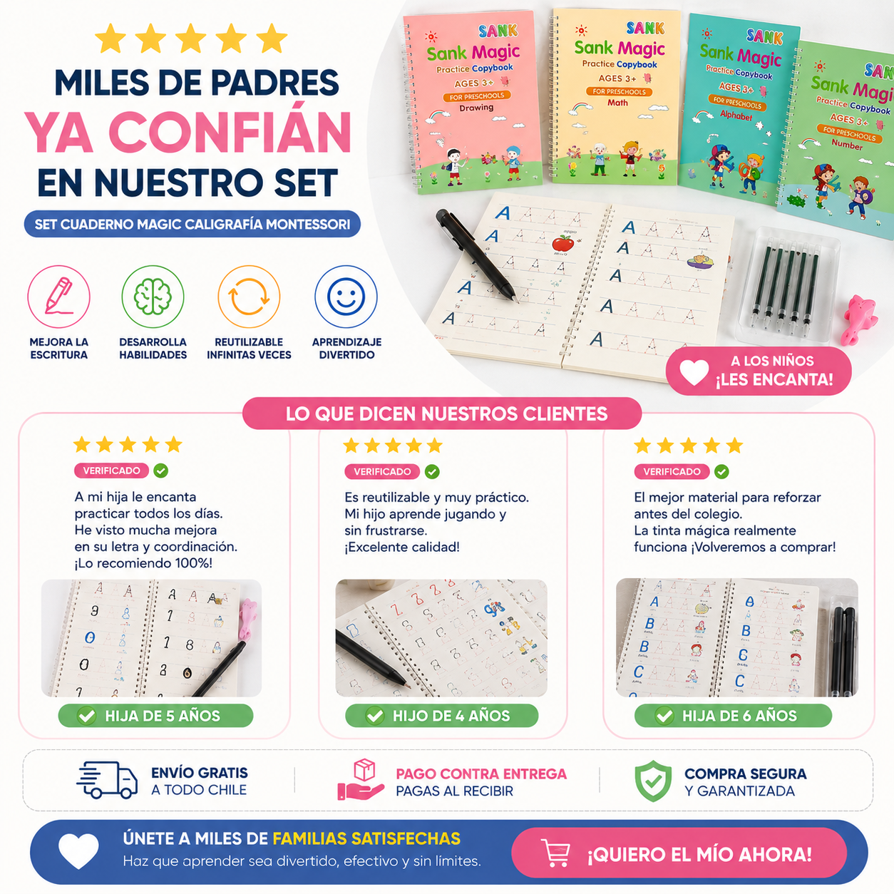 🧒 Set Cuaderno Magic Caligrafía Montessori