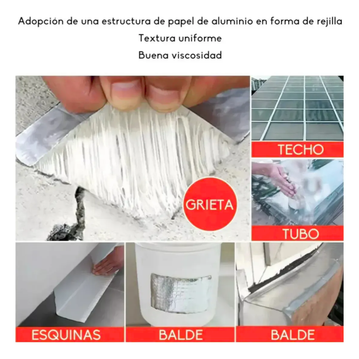 Cinta Tapa Gotera De Butilo 10cm X 5mts