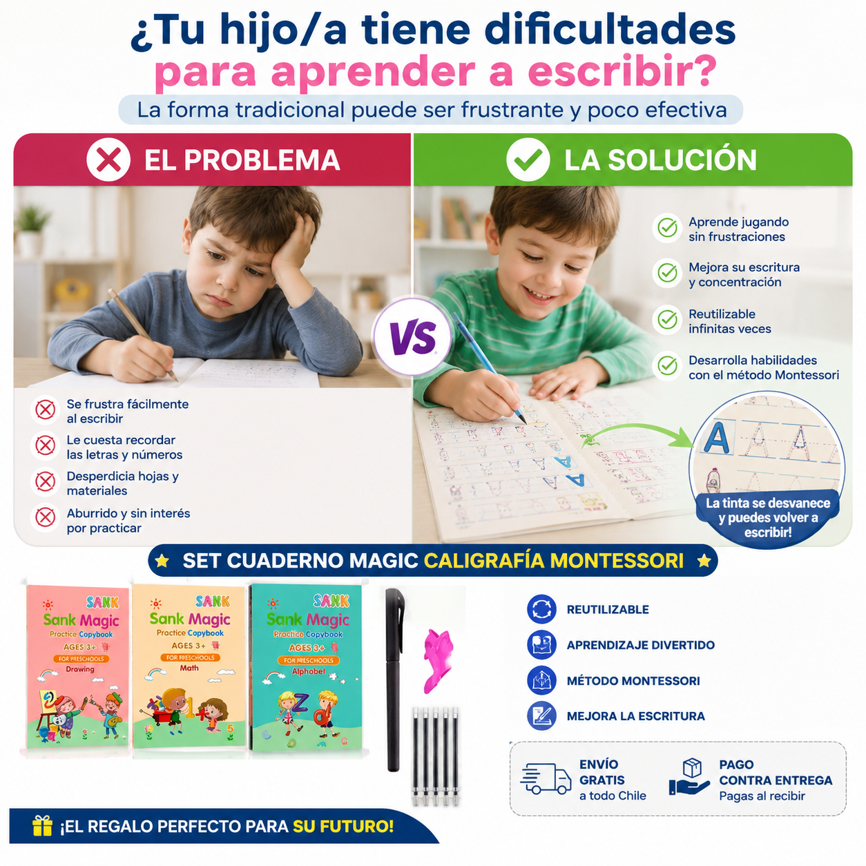 🧒 Set Cuaderno Magic Caligrafía Montessori